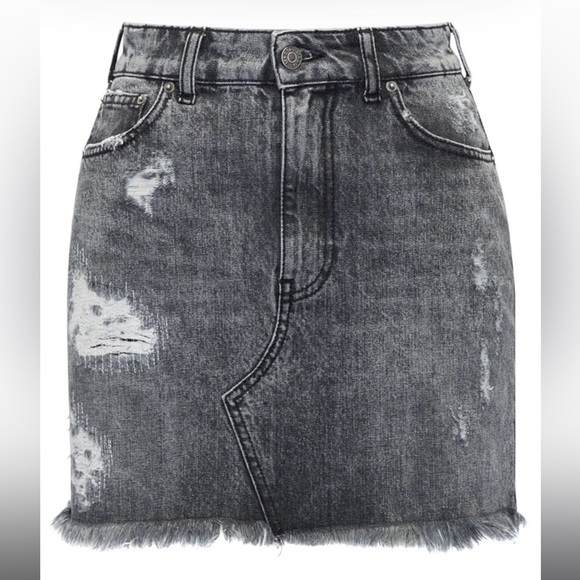 SER.O.YA Dresses & Skirts - SEROYA Alli Black Jean Ripped Skirt